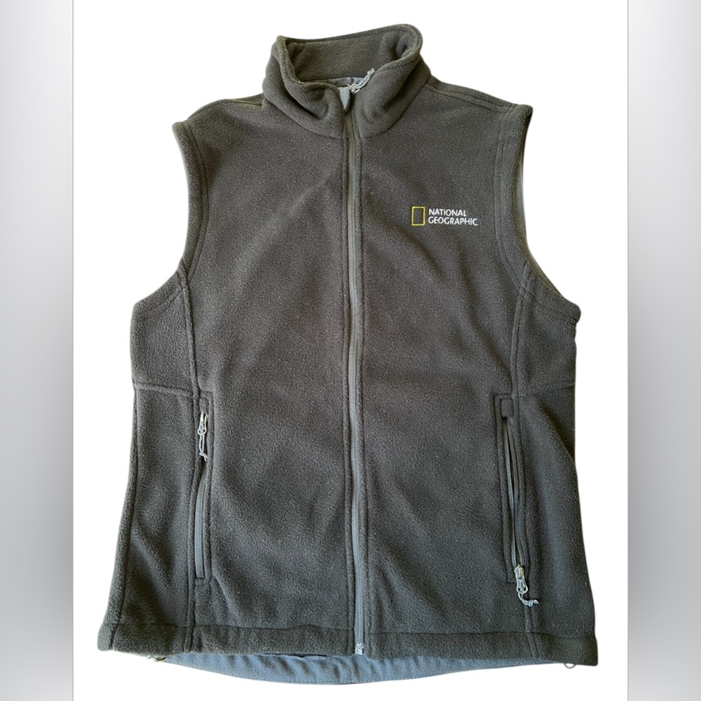 Port Authority NEW National Geographic Black Fleece Vest Size Medium - Picture 4 of 11